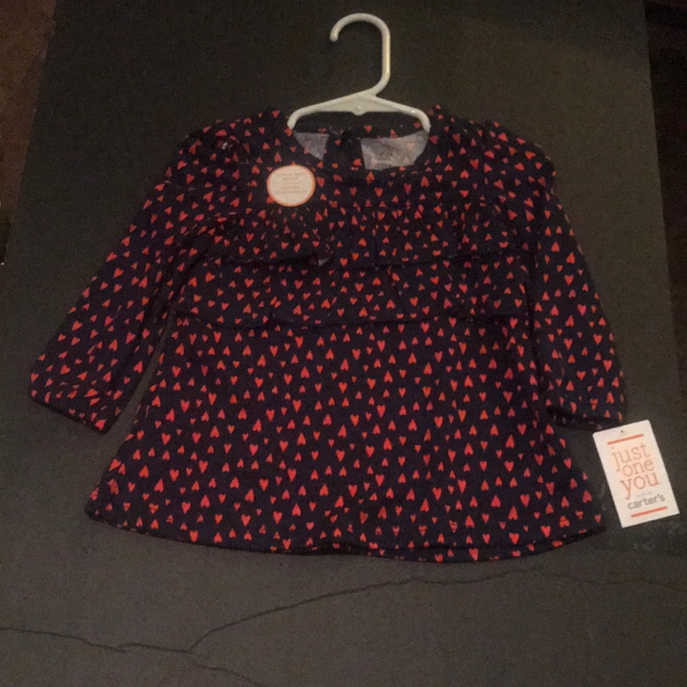 Brand new navy blue top with heart print #1-3